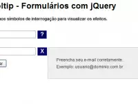 Tooltip - Formulários com jQuery